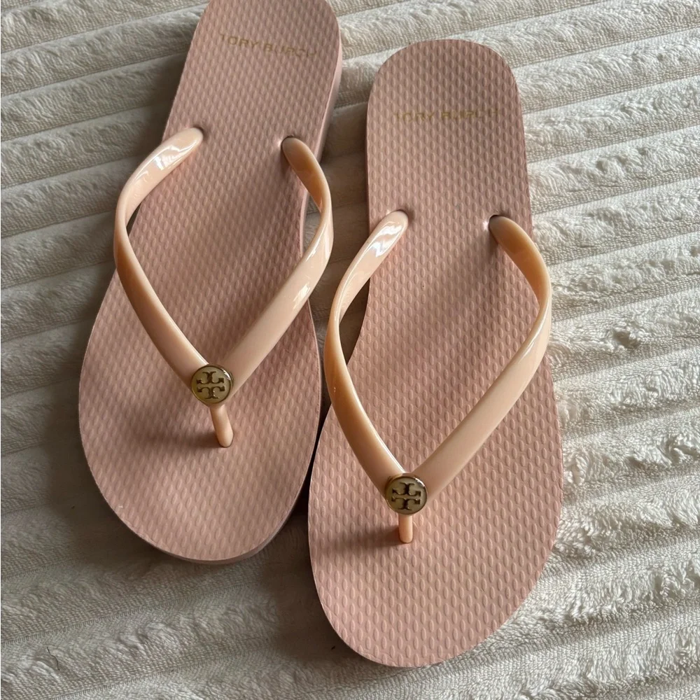 Tory Burch Pink Logo Flip Flop Sandals